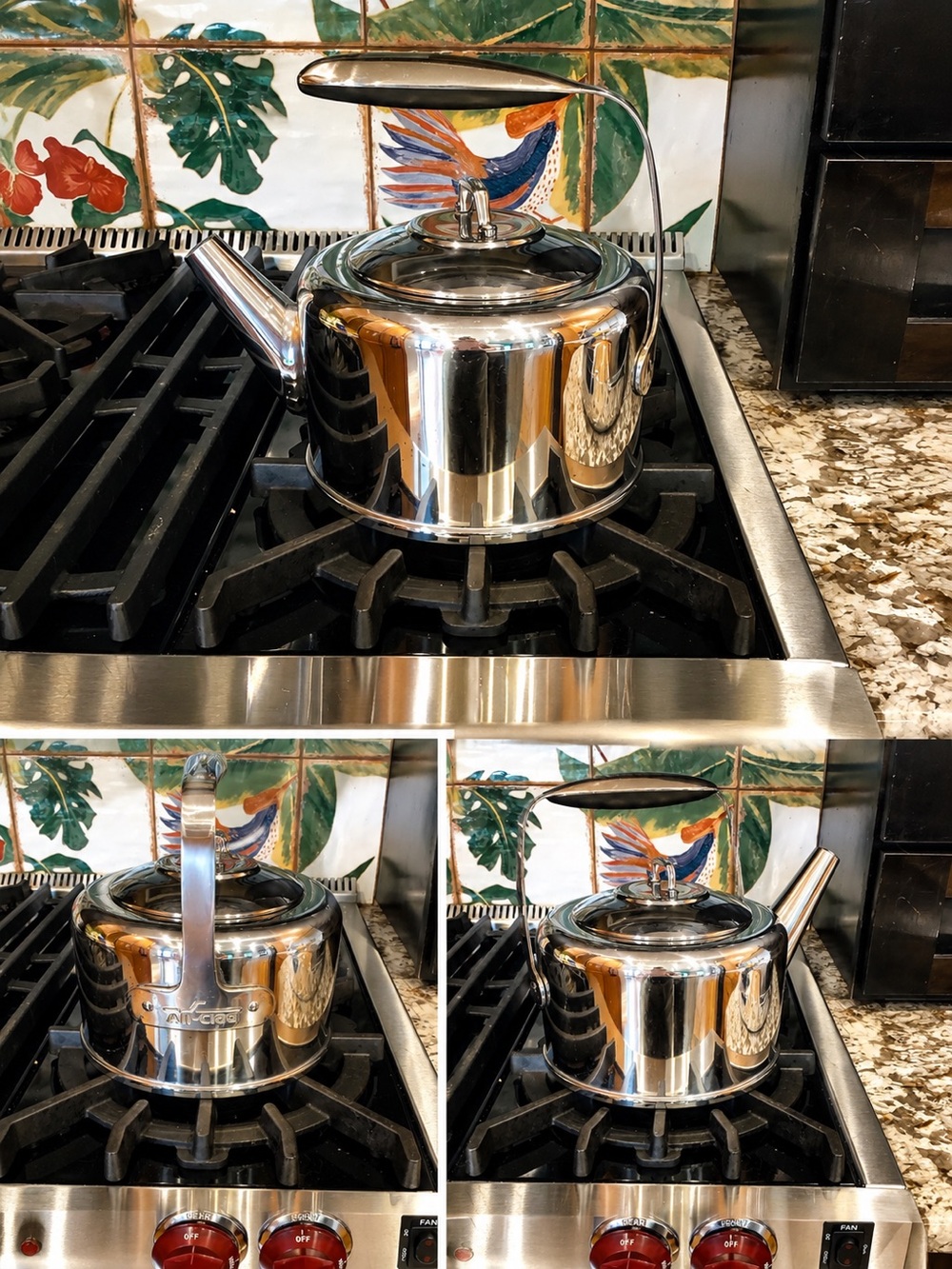 All Clad Stainless Steel Tea Kettle with Handle - Silver